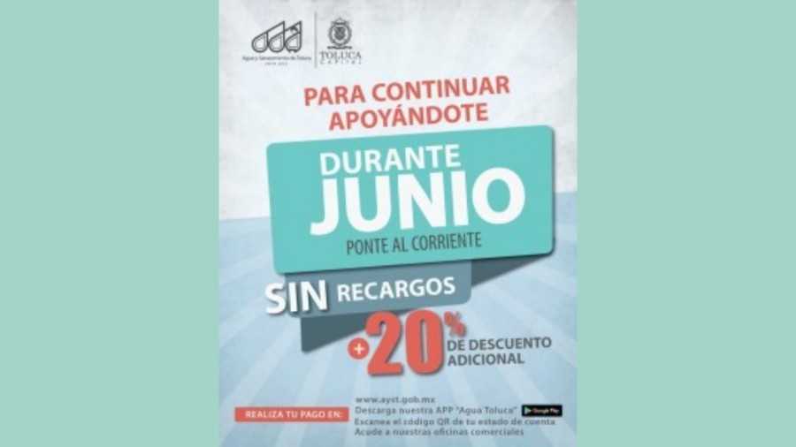 EdoMex amplió la aplicación de descuentos en pagos de servicios