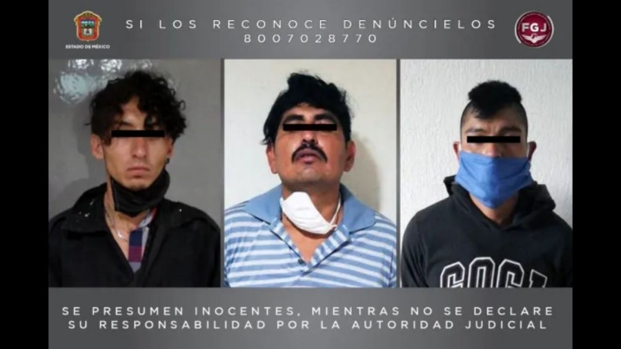 Detienen a tres presuntos extorsionadores en Almoloya de Juárez