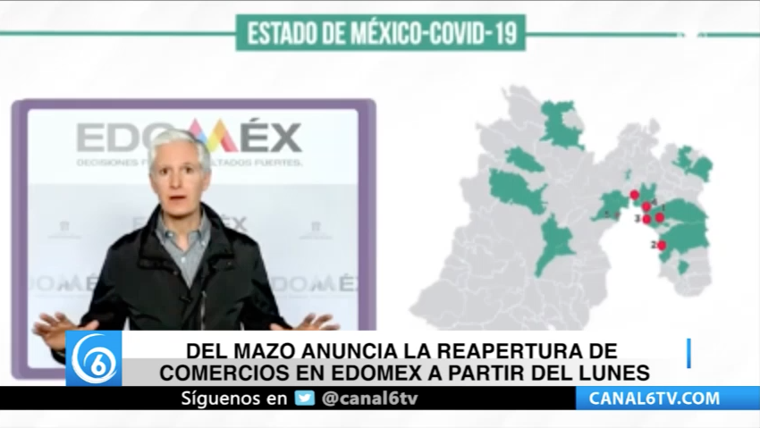 Alfredo del Mazo anuncia la reapertura de comercios en Edomex a partir del lunes