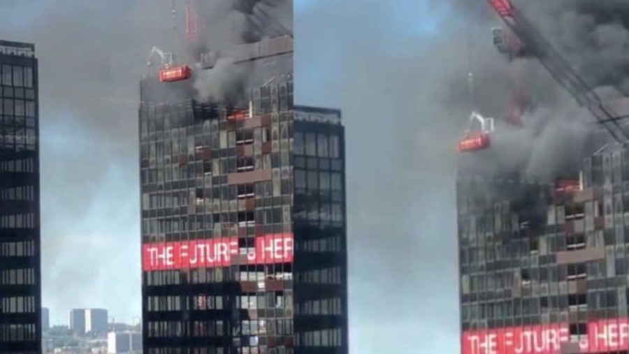 Incendio en el World Trade Center de Bruselas