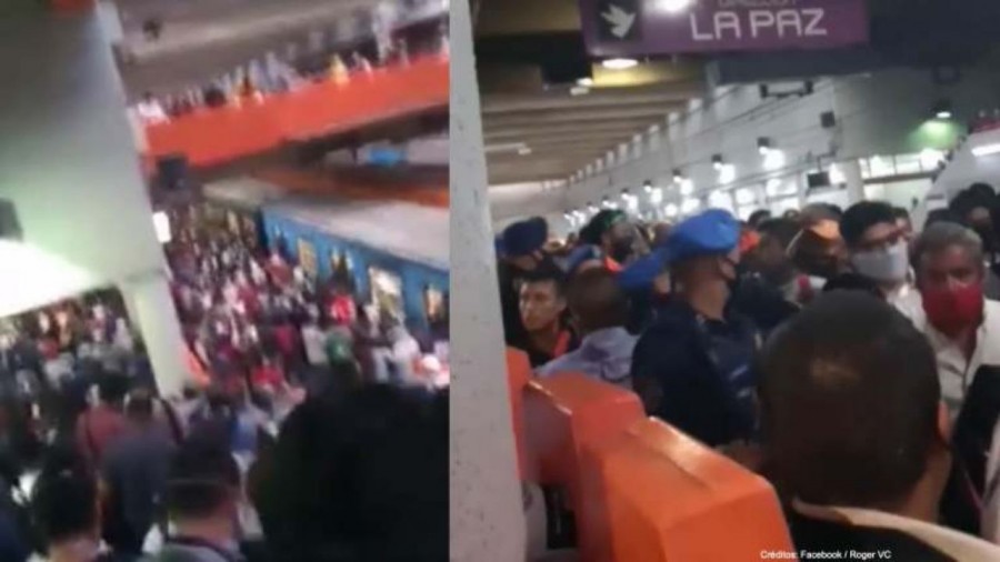 Aglomeración en la estación Pantitlán del Metro