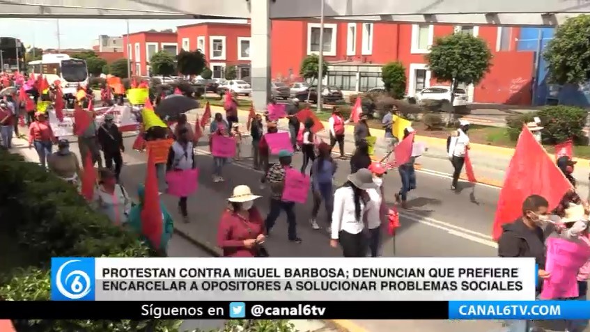 Protestan contra Miguel Barbosa; denuncian que prefiere encarcelar a opositores a solucionar problemas sociales