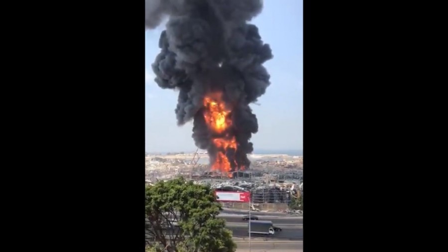 Se registra nuevo incendio en puerto de Beirut, Líbano