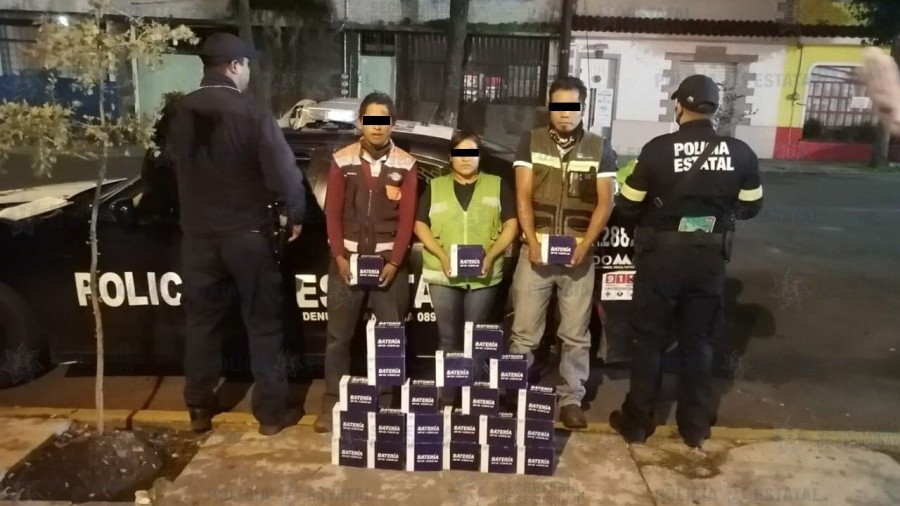 Capturan a implicados en robo de 24 baterías para motocicletas en Toluca