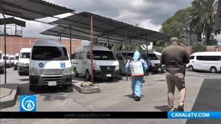 Así se realiza la sanitización de transporte público en Ixtapaluca