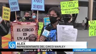 Cirqueros se manifiestan en Chalco por falta de apoyo y de trabajo
