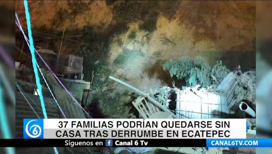 37 familias podrían quedarse sin casa tras derrumbe en Ecatepec