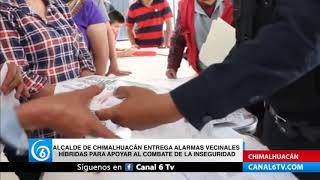 Edil de Chimalhuacán entrega alarmas vecinales híbridas para apoyar al combate de la inseguridad