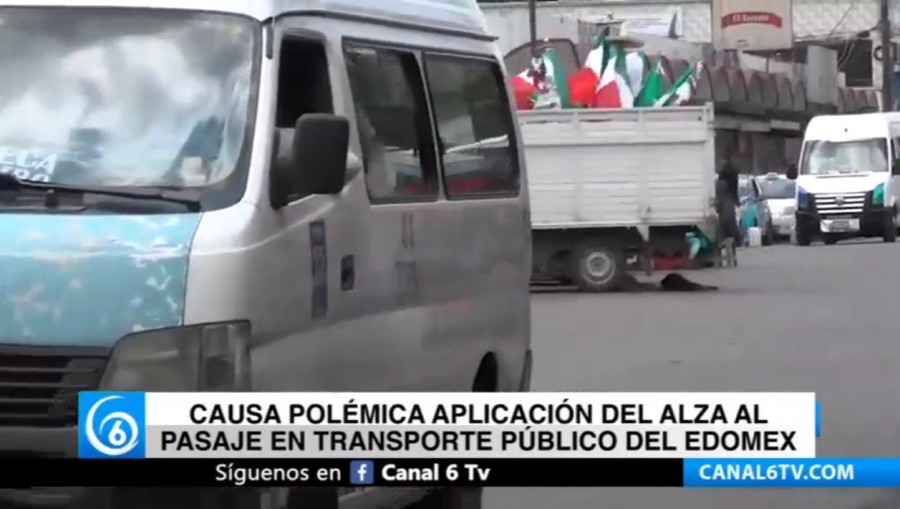 Causa polémica aplicación del alza al pasaje en transporte público del Edomex