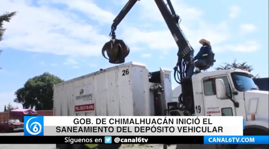 Gobierno de Chimalhuacán inició el saneamiento del depósito vehicular
