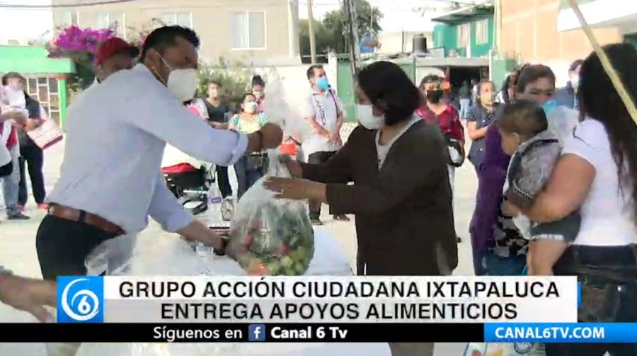Grupo Acción Ciudadana Ixtapaluca entrega apoyos alimenticios