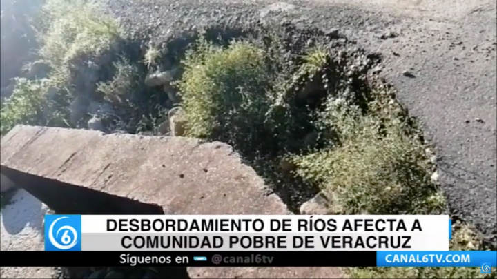 Desbordamiento de ríos afecta a comunidad pobre de Veracruz