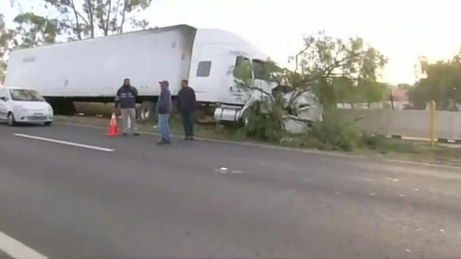 Tráiler pierde el control y choca con árbol en la México-Pachuca