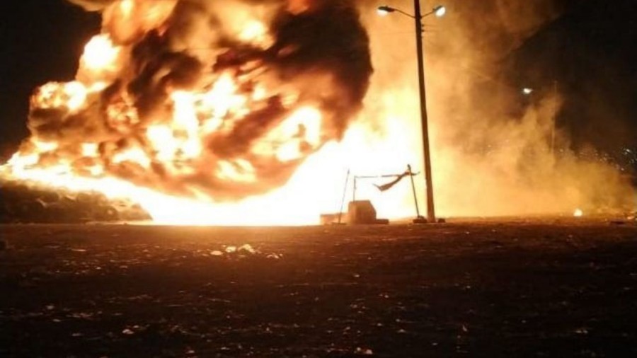 Incendio en el tiradero Neza-Bordo