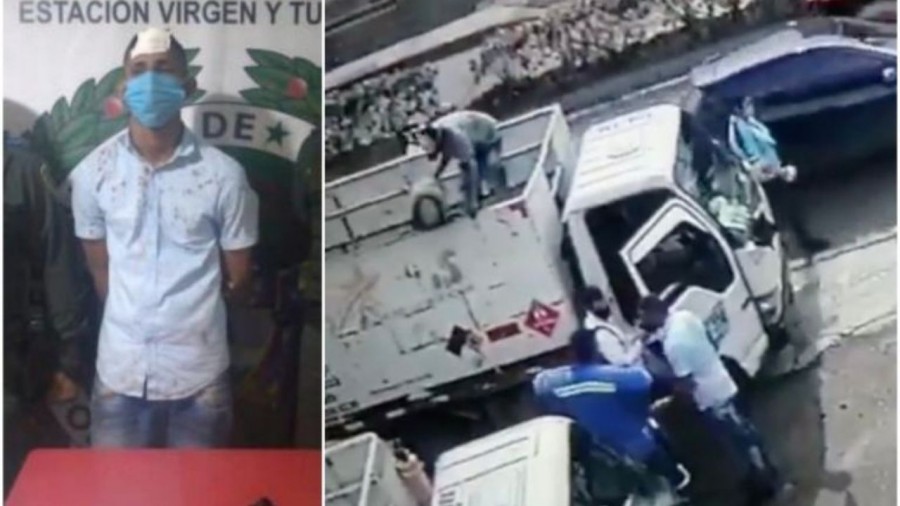 Hombre frustra asalto con tanque de gas