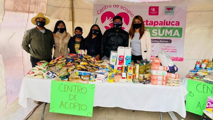 Damnificados de Tabasco recibieron los víveres recolectados en Ixtapaluca