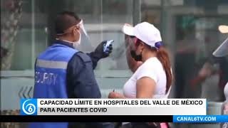 Capacidad límite en hospitales del Valle de México para pacientes COVID
