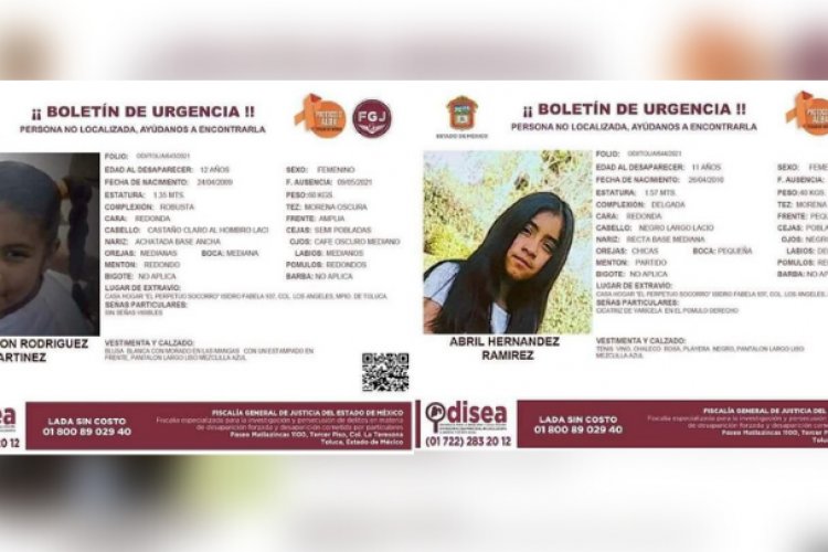 Buscan a menores desaparecidas de albergue de Toluca