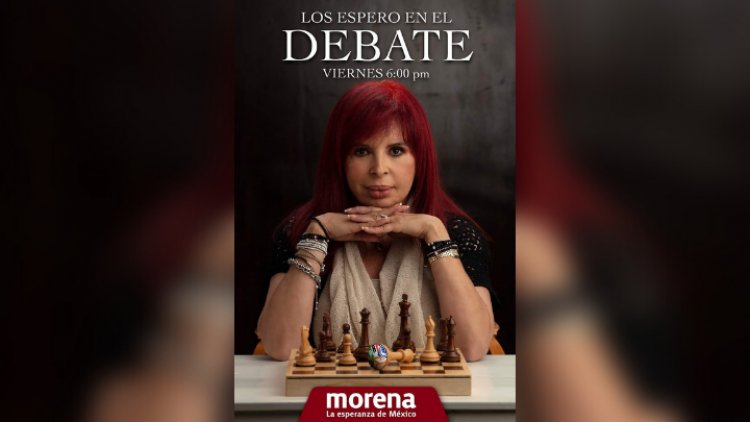 Layda Sansores promociona debate con copia de ‘Gambito de Dama’