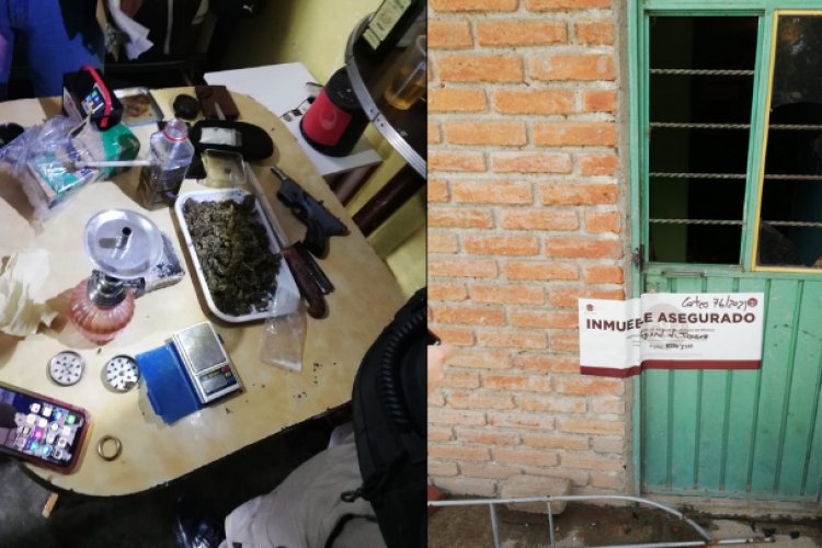Hallan droga y una katana durante cateo en vivienda de Texcoco