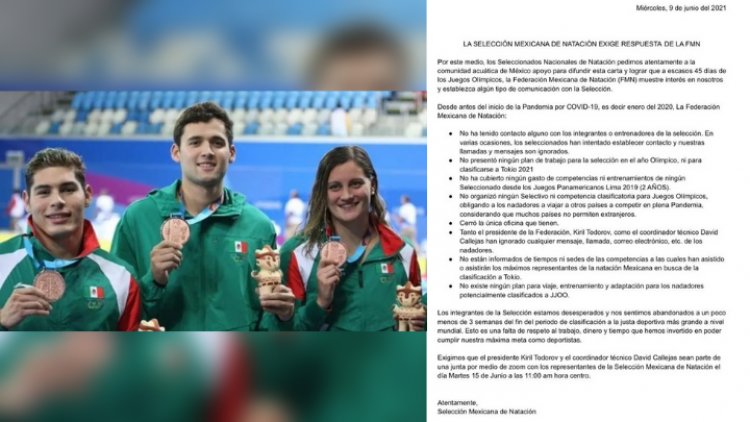 Juegos Olímpicos 2021: Selección Mexicana de Natación denuncia estar en el olvido