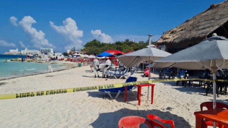 Dos muertos y una turista herida, saldo de balacera en playa de Cancún