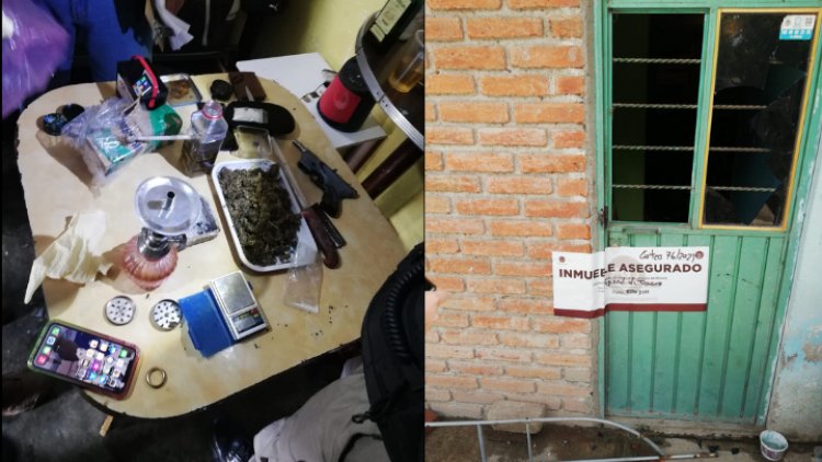 Hallan droga y una katana durante cateo en vivienda de Texcoco