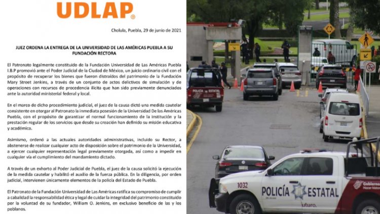 Operativo policial toma las instalaciones de la UDLAP