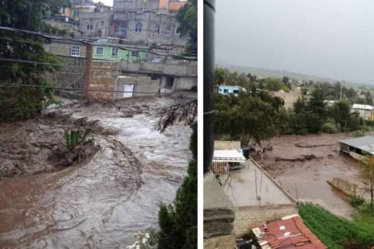 Se desborda Río Tejalpa, en Zinacantepec; hay afectaciones en viviendas y cultivos