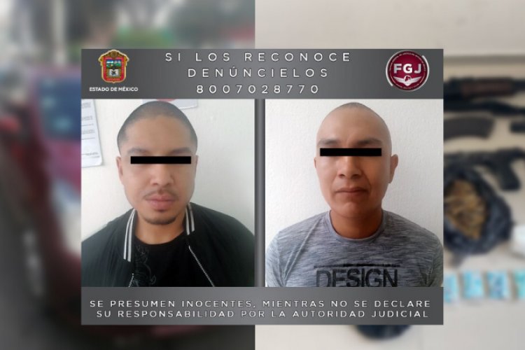 Aseguran dos sujetos en posesión de cocaina, armas y cartuchos en Ecatepec