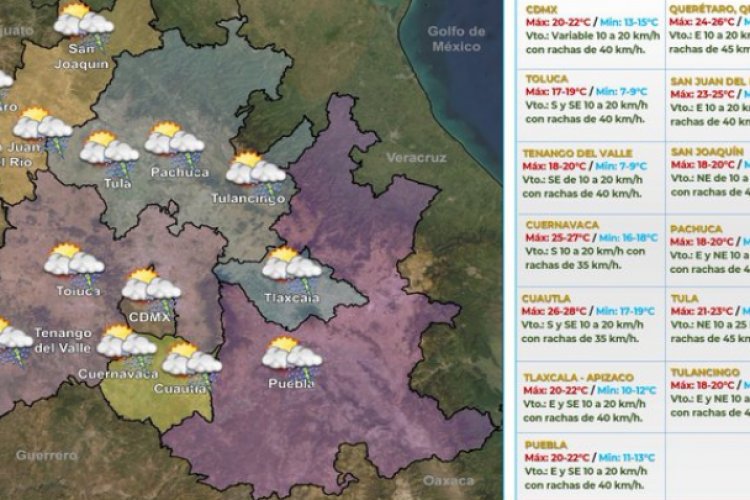 Se espera un jueves nublado con lluvias vespertinas en el Valle de México