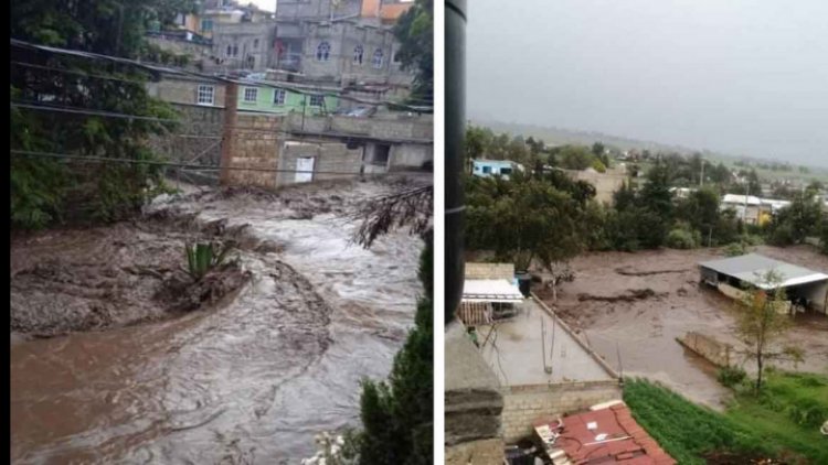 Se desborda Río Tejalpa, en Zinacantepec; hay afectaciones en viviendas y cultivos