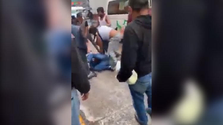 VIDEO: Propinan golpiza a golpeador de mujer en Nicolás Romero
