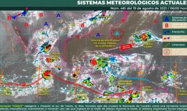 Prevalecen lluvias mientras que  “Grace” avanza