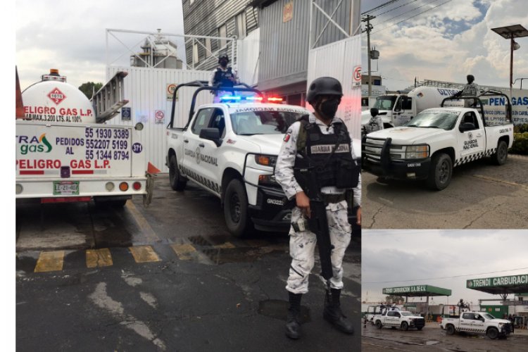 Resguardan elementos de la Guardia Nacional gaseras del valle de México