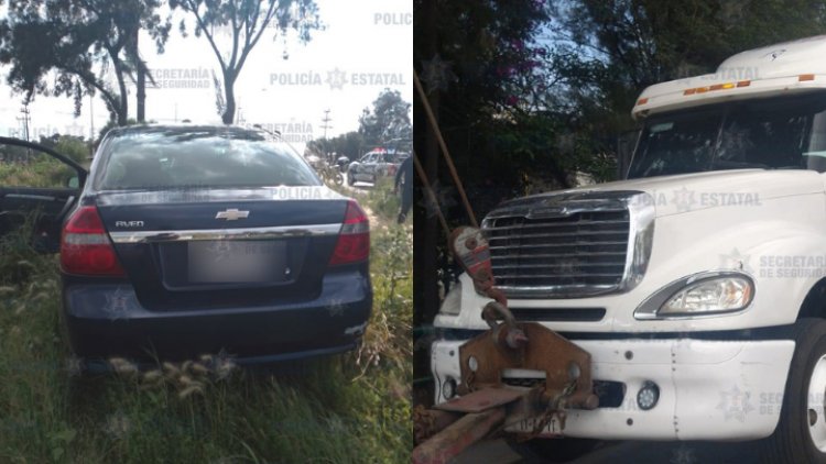 Bloquean paso de tráiler con auto para robárselo en Cuautitlán Izcalli