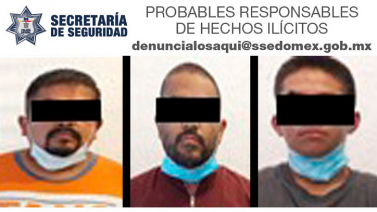 Capturan a tres probables asaltantes de minisupers en Metepec