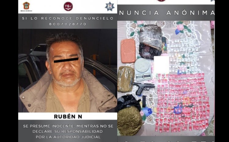 Desmantelan punto de venta de droga en Capulhuac; hay un detenido