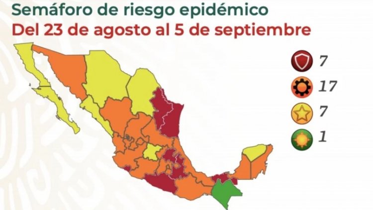 Semáforo Covid-19: Hay 7 estados en rojo y solo uno en verde