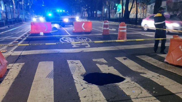 Socavón en eje 1 desata caos vial
