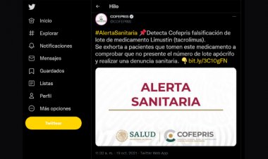 Alerta Cofepris por medicamento recetado