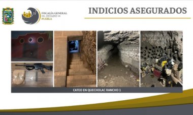 Encuentran túnel, armas y droga en Puebla