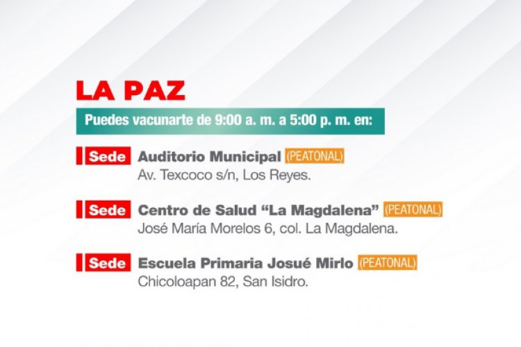 Arranca vacunación de jóvenes en La Paz