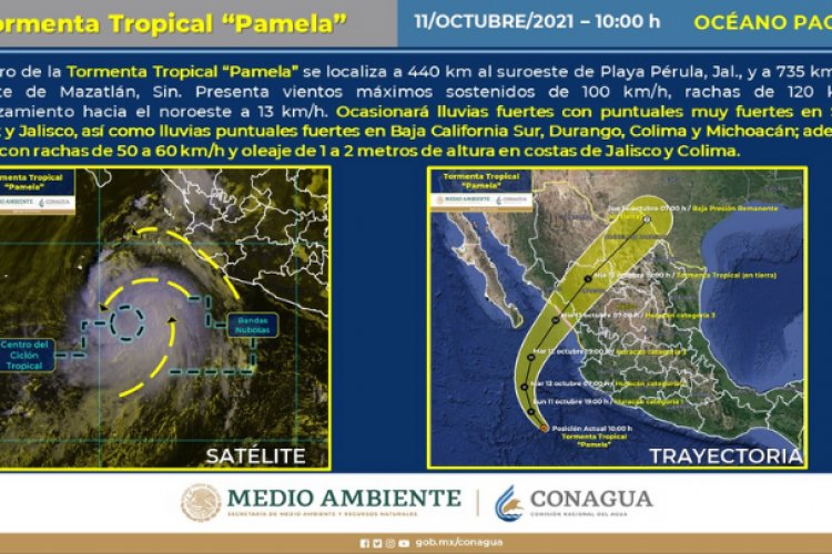 Tormenta tropical ´Pamela´ provocará lluvias