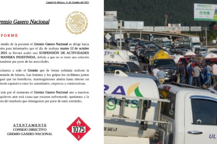 Gaseros anuncian paro indefinido