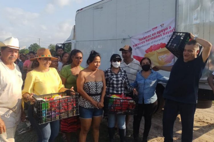 Tecámac apoya con despensas a damnificados de Nayarit