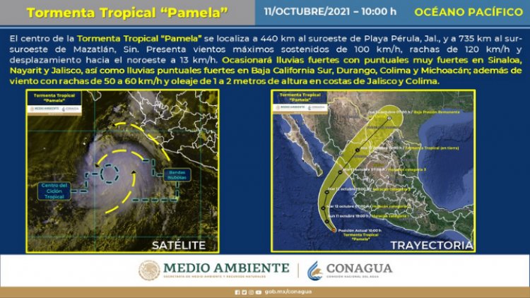 Tormenta tropical ´Pamela´ provocará lluvias