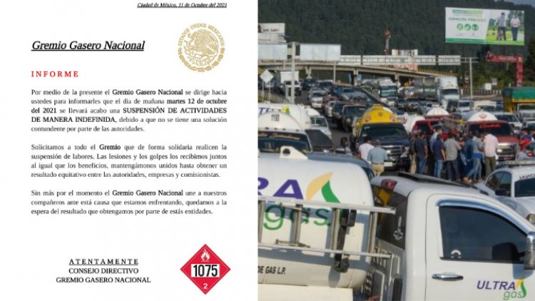 Gaseros anuncian paro indefinido