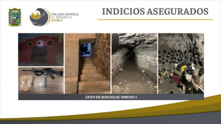 Encuentran túnel, armas y droga en Puebla
