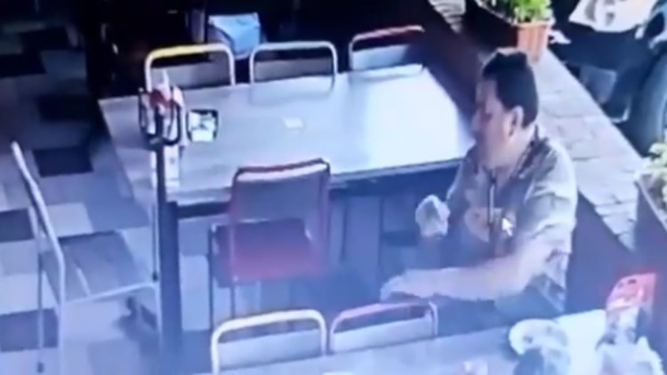 Sujeto roba la cuenta de mesa en restaurante